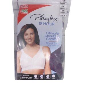 NEW Playtex 18 Hour Ultimate Shoulder Comfort Wireless Bra Plum Majestic Sz 42C